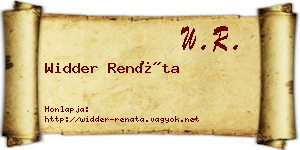 Widder Renáta névjegykártya